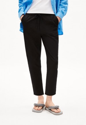 ARMEDANGELS DANYAA LINO Woven Pants Regular Fit made of Linen-Mix Schwarz | 5864-JDZTY