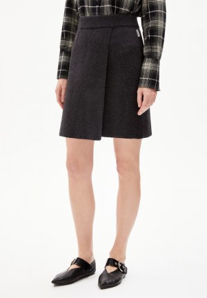 ARMEDANGELS DARLAA Knit Skirt Regular Fit made of Organic Wool Mix Steel Melange | 6953-MZJHU