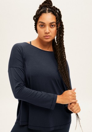ARMEDANGELS DAYITAA Activewear Longsleeve made of TENCEL™ Lyocell Mix Indigo | 6307-PCSJK