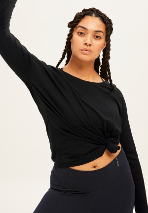 ARMEDANGELS DAYITAA Activewear Longsleeve made of TENCEL™ Lyocell Mix Schwarz | 0938-PLMSF