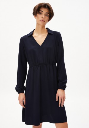 ARMEDANGELS DESIRAA Woven Dress Regular Fit made of LENZING™ ECOVERO™ Night Sky | 1678-HOILK