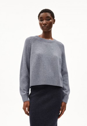 ARMEDANGELS DILIRIAA REGLANA Sweater Loose Fit made of Organic Wool Mix Hellgrau | 7051-BQLOA