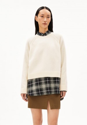 ARMEDANGELS DILIRIAA REGLANA Sweater Loose Fit made of Organic Wool Mix Oatmilk | 4891-PSKMN
