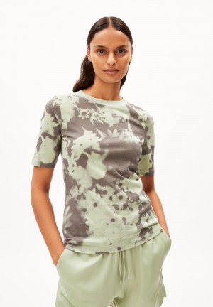 ARMEDANGELS DONAAJA BLOMMAA T-Shirt Slim Fit made of Organic Cotton Hell | 8125-AFDJZ