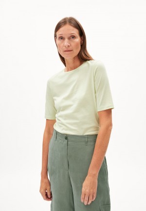 ARMEDANGELS DONAAJI FEAATHER LIGHT T-Shirt Slim Fit made of Organic Cotton Grün | 3160-FGETS