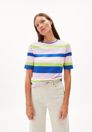 ARMEDANGELS DONAAJI MULTI COLOR T-Shirt Slim Fit made of Organic Cotton Hell | 7819-FQVNB