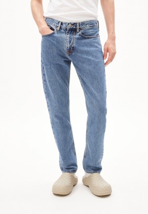 ARMEDANGELS DYLAANO Jeans Straight Leg Mid Waist Organic Cotton Mix Non-Stretch Hellblau | 0412-UFJAT