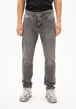 ARMEDANGELS DYLAANO Jeans Straight Leg Mid Waist Organic Cotton Mix Comfort-Stretch Schwarz | 0143-RQUBK