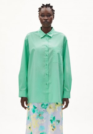 ARMEDANGELS EALGAA Blouse Loose Fit made of Organic Cotton Bright Lime | 5941-OCGRT