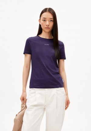 ARMEDANGELS EBAANORA EXCEPT CHANGE T-Shirt Slim Fit made of Organic Cotton Blau | 4932-JQKOB