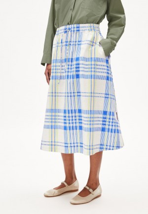 ARMEDANGELS ELODIAA COLLEGE CHECK Woven Skirt Loose Fit made of Organic Cotton Oatmilk | 3485-TSFCB