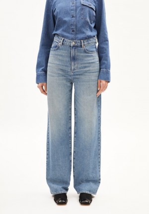 ARMEDANGELS ENIJAA Jeans Wide Leg High Waist Organic Cotton Mix Non-Stretch Hell | 5912-DKOGW