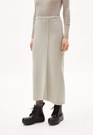 ARMEDANGELS ENOLAA SOFT Knit Skirt Regular Fit made of Merino-Wool Mix Sand Stone | 7302-VABFS