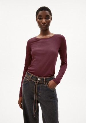 ARMEDANGELS ENRICCAA SOFT Longsleeve Slim Fit made of Organic Cotton Cranberry Juice | 8634-OTYWD