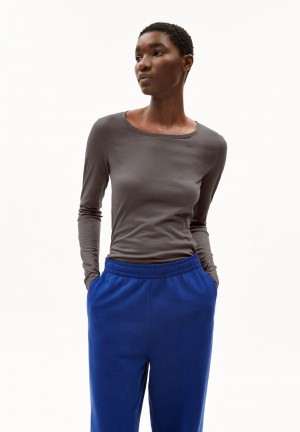 ARMEDANGELS ENRICCAA SOFT Longsleeve Slim Fit made of Organic Cotton Iron Cast | 5326-ZHQFJ
