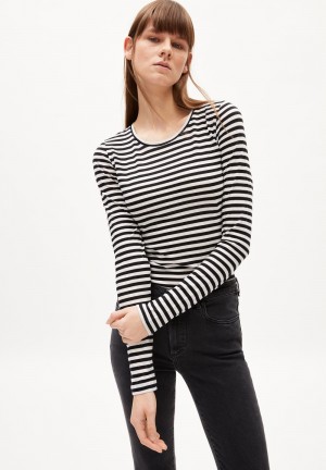 ARMEDANGELS ENRICCAA STRIPES Longsleeve Slim Fit made of Organic Cotton Weiß | 3547-MNSAL