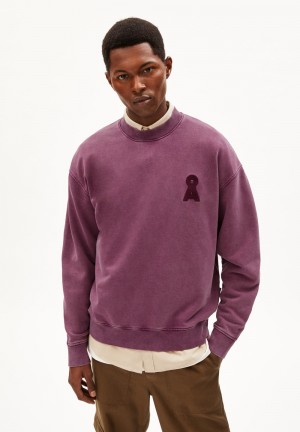 ARMEDANGELS FAALOS GMT DYE Sweatshirt Relaxed Fit made of Organic Cotton Crushed Berry Washed | 9284-NDOYF