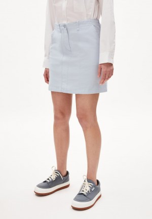 ARMEDANGELS FAAMKE Heavyweight Woven Skirt Regular Fit made of Organic Cotton Mix Morning Sky | 5346-IMPDF