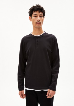 ARMEDANGELS FAANO PREMIUM Longsleeve Slim Fit made of Organic Cotton Schwarz | 7528-IJSXN