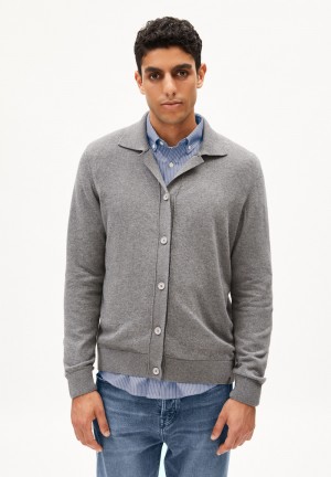 ARMEDANGELS FAAUSTOS Cardigan Regular Fit made of Organic Merino Wool Mix Grau | 9065-OBNPY