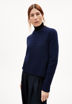 ARMEDANGELS FABIOLAA Sweater Regular Fit made of Organic Wool Mix Tiefesblau | 1734-NGCXD