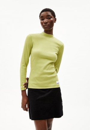 ARMEDANGELS FATIMAARA Rib-Longsleeve Slim Fit made of Organic Cotton Mix New Moss | 4195-NKLYR
