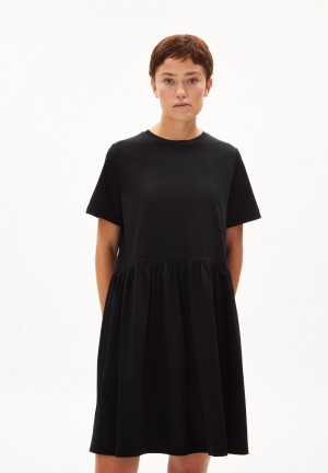 ARMEDANGELS FELIAA MERCERIZED Jersey Dress made of Organic Cotton Schwarz | 8635-HETFO