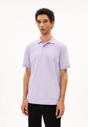 ARMEDANGELS FIBRAAS Polo T-Shirt Regular Fit made of Organic Cotton Lavendel Hell | 2583-EHXGN