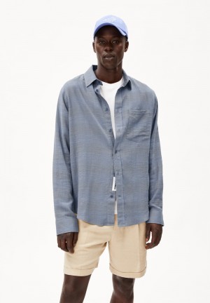 ARMEDANGELS FLAAVIEN Shirt Relaxed Fit made of Organic Cotton Mix Blau | 7340-JTPVA