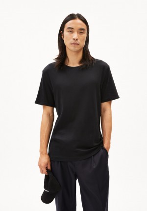 ARMEDANGELS FLATAA PREMIUM T-Shirt Relaxed Fit made of Organic Cotton Schwarz | 0963-REZCQ