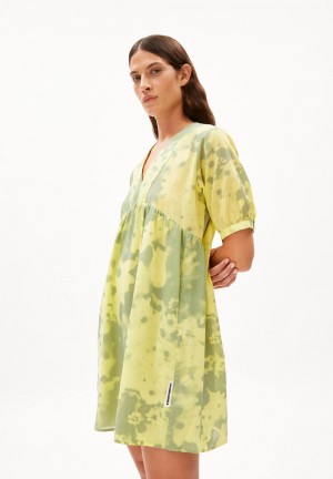 ARMEDANGELS FLORINDAA BLOMMAA Woven Dress Relaxed Fit made of Organic Cotton Hell | 5029-KJHTS