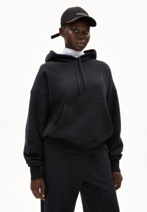 ARMEDANGELS FRANCISARAA Sweathoodie Oversized Fit made of Organic Cotton Schwarz | 4052-TIYXD