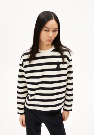 ARMEDANGELS FRANKAA MAARLEN BOLD Sweatshirt Oversized Fit made of Organic Cotton Undyed-black | 6237-NZIRE