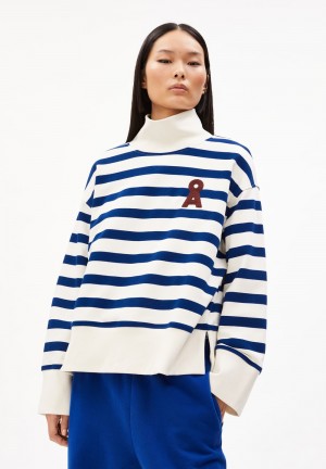 ARMEDANGELS FRANKAA NUNOAA Sweatshirt Oversized Fit made of Organic Cotton Blau | 4915-RBIEC