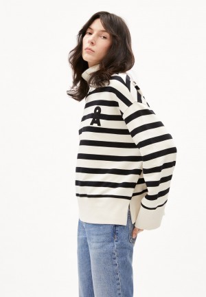 ARMEDANGELS FRANKAA NUNOAA Sweatshirt Oversized Fit made of Organic Cotton Undyed-black | 9368-OFPUD