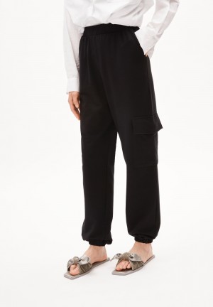 ARMEDANGELS GAABRIELE UTILITY Jersey Pants made of Organic Cotton Mix Schwarz | 1270-MQSOU