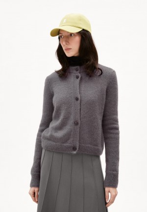 ARMEDANGELS GILAAH MOHAIR Cardigan Regular Fit made of Mohair Wool Mix Iron Cast | 4913-WQBEP