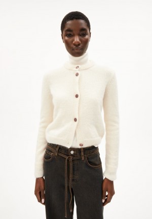 ARMEDANGELS GILAAH MOHAIR Cardigan Regular Fit made of Mohair Wool Mix Oatmilk | 8219-PAJOY