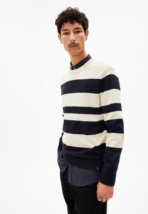 ARMEDANGELS GRAADO Sweater Regular Fit made of Organic Cotton Night Sky-oatmilk | 0389-JCQMK