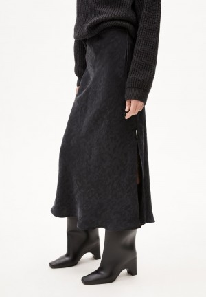 ARMEDANGELS GRAATIA JACQ Woven Skirt Regular Fit made of TENCEL™ Lyocell Mix Schwarz | 4712-BYFVI