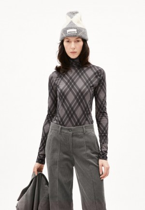 ARMEDANGELS GRAZILIAA ARGYLE Longsleeve Slim Fit made of Organic Cotton Iron Cast | 8167-HNFVW