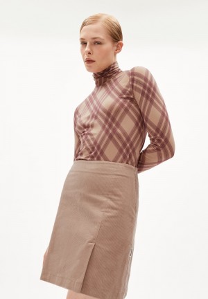 ARMEDANGELS GRAZILIAA ARGYLE Longsleeve Slim Fit made of Organic Cotton Cinnamon Dust | 2701-HOAPN
