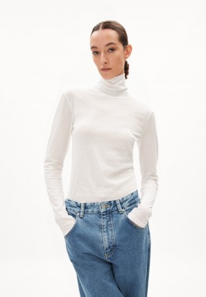 ARMEDANGELS GRAZILIAA SOFT Longsleeve Slim Fit made of Organic Cotton Weiß | 2587-KSIWO