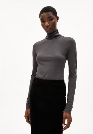 ARMEDANGELS GRAZILIAA SOFT Longsleeve Slim Fit made of Organic Cotton Iron Cast | 5701-SKUMN
