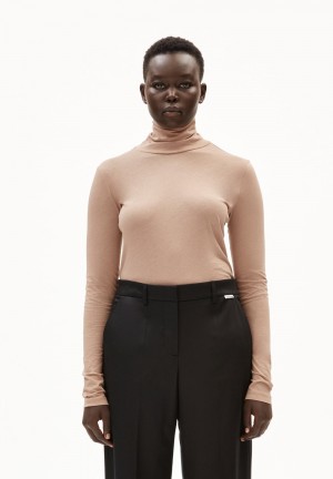 ARMEDANGELS GRAZILIAA SOFT Longsleeve Slim Fit made of Organic Cotton Cinnamon Dust | 8764-AWRUI