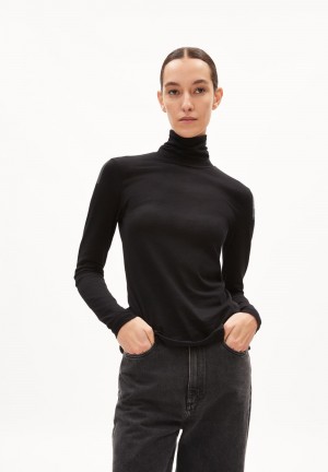 ARMEDANGELS GRAZILIAA SOFT Longsleeve Slim Fit made of Organic Cotton Schwarz | 2614-ZKSWA