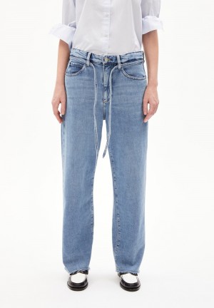 ARMEDANGELS HAAYI CUT HEM Jeans Baggy Fit Low Waist Organic Cotton Mix Non-Stretch Indigo | 9570-NHUMP