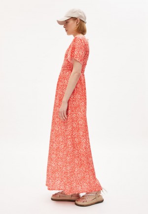 ARMEDANGELS HELINAA WATER DOTS Woven Dress with 100% carbon-zero TENCEL™ fiber component Hibiscus | 0768-XNTHM