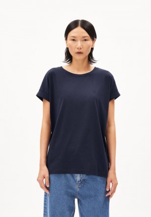 ARMEDANGELS IDAARA T-Shirt Loose Fit made of Organic Cotton Night Sky | 3974-PIEWN