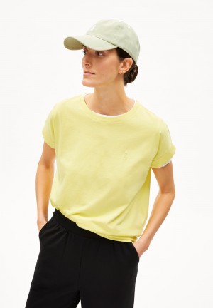 ARMEDANGELS IDAARA T-Shirt Loose Fit made of Organic Cotton Gelb Hell | 2548-QHLPV
